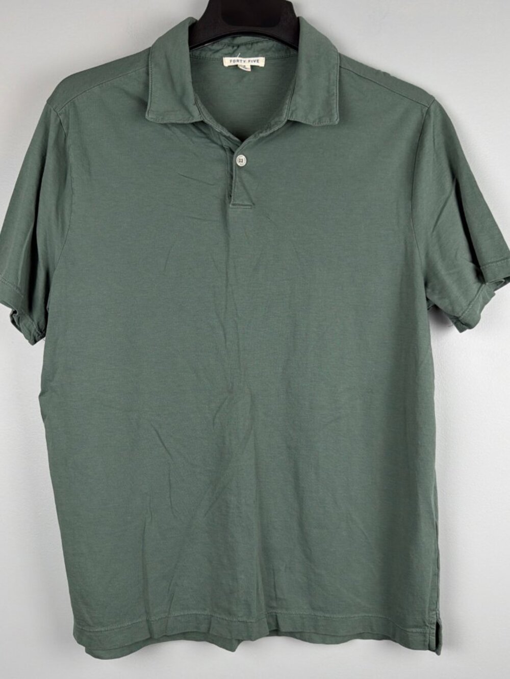 Huckberry Forty Five Supima Cotton Polo Shirt Mens M Green Travel Vacation Beach